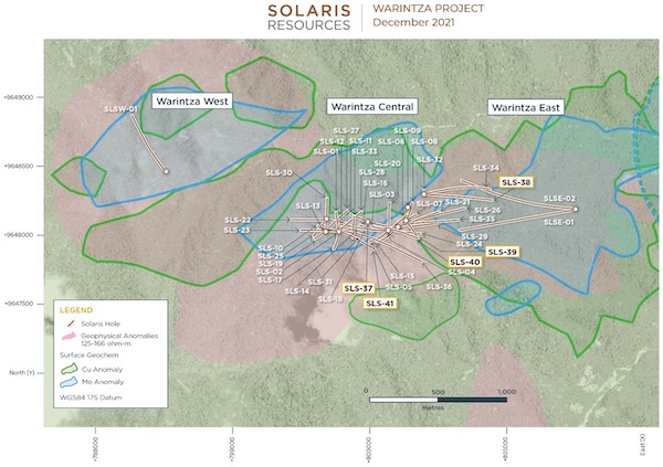 Figure 2 – Plan View of Warintza Drilling Released to Date