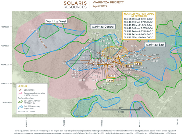 Plan View of Warintza Drilling Released to Date