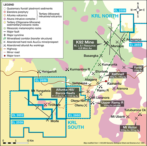 Geographically represented, KRL’s overall exploration package